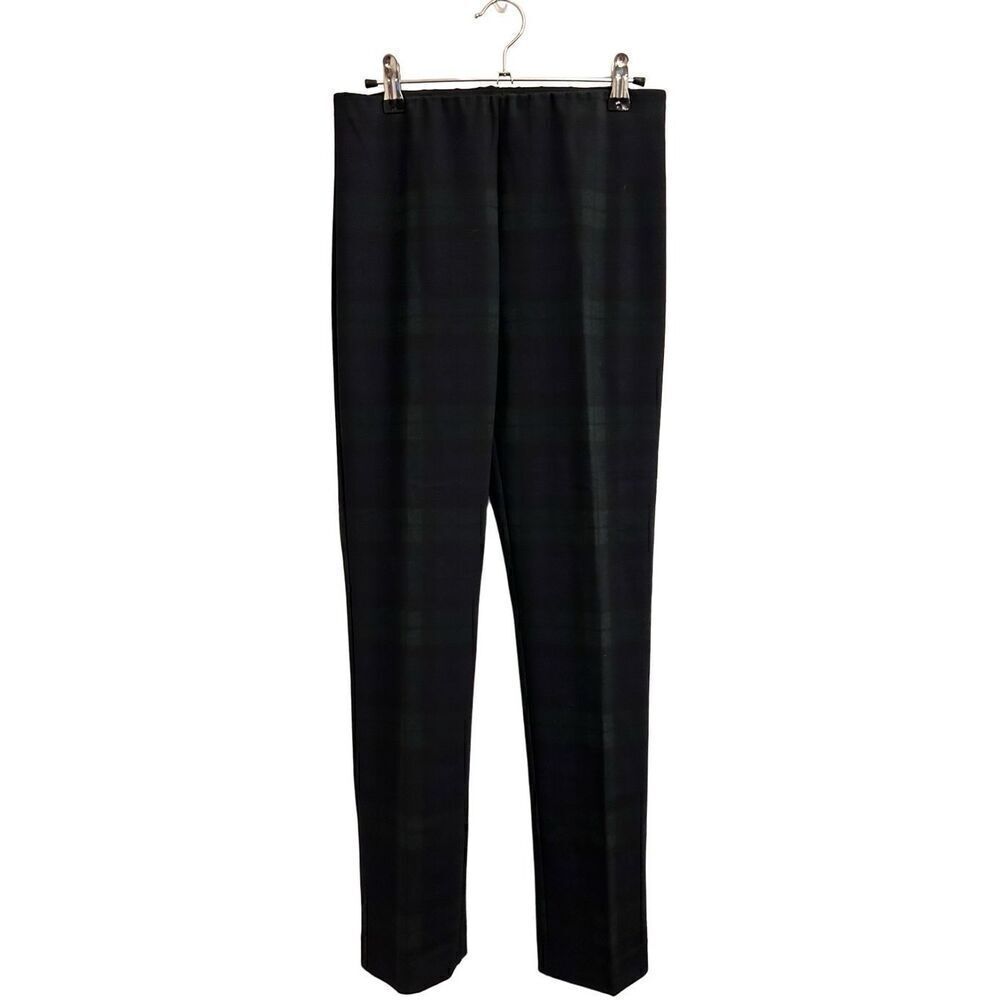 Elliott Lauren black watch plaid pull-on skinny dress pants sz 2 preppy work win